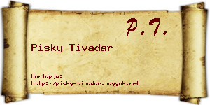 Pisky Tivadar névjegykártya